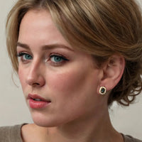 Whistledown Gemstone Stud Earrings Emerald Gold-1