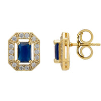 Whistledown Gemstone Stud Earrings Sapphire Gold-2