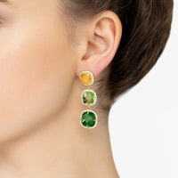 Knightsbridge Earrings Gold Green Citrus-1
