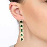 Whistledown Emerald Drop Earrings Gold-1