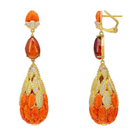Carmen Fire Opal Drop Earrings Gold-1