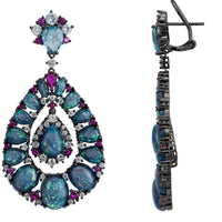 Paloma Green Opal Drop Earrings Oxidised-2