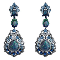 Mariana Green Opal Drop Earrings Oxidised-0