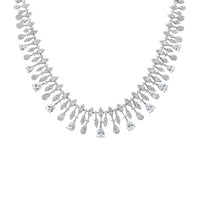 Duchess Moissanite Statement Necklace Silver-0