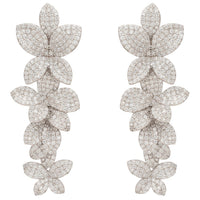 Cherry Blossom Drop Earrings White Silver-0