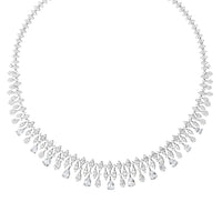 Duchess Moissanite Statement Necklace Silver-2