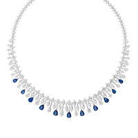 Duchess Sapphire Statement Necklace Silver-2