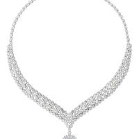 Countess Statement Emerald Necklace Silver-2