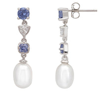 Pearl Whisper Drop Earrings Tanzanite Silver-1