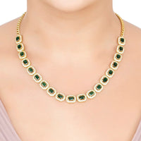 Whistledown Emerald Gemstone Necklace Gold-1
