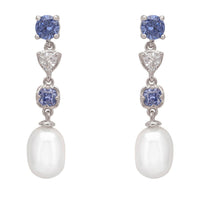 Pearl Whisper Drop Earrings Tanzanite Silver-0