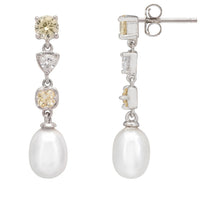 Pearl Whisper Drop Earrings Lemon Topaz Silver-2