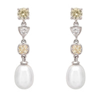 Pearl Whisper Drop Earrings Lemon Topaz Silver-0