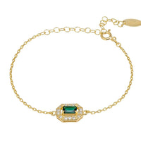 Whistledown Gemstone Bracelet Emerald Gold-0