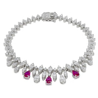 Duchess Ruby Tennis Bracelet Silver-0