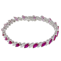 Viscountess Tennis Bracelet Ruby Silver-0