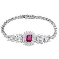 Countess Gemstone Bracelet Ruby Silver-0