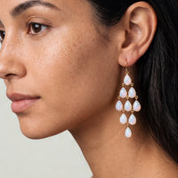 Erviola Gemstone Cascade Earrings Gold Opal-1
