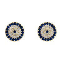 Evil Eye Stud Earrings Gold-0