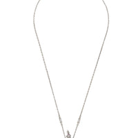 Silver bird pendant necklace with oval yellow gemstone on a fine chain