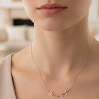 Solid 14k Gold Blooming Branch Necklace-4