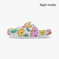 Smiley Face Funky Clogs For Women Multi Coloured Work Shoes