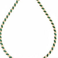 Viscountess Statement Tennis Necklace Emerald Gold-2