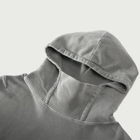 Washed Slit Hem Turtleneck Unisex Hoodie S-XL