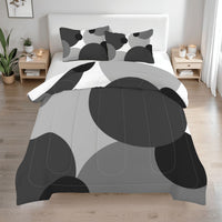 Abstract Geometric Black and Gray Bedding Set