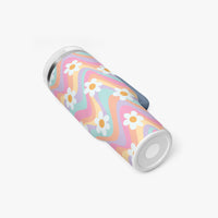 Daisy Floral Multi Coloured 40oz Stainless Steel Tumblers