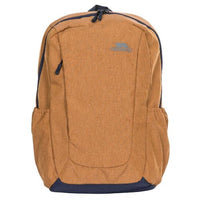 Gold Trespass ALDER backpack with front zip pocket and elastic side pockets.