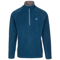 Men's Trespass Blackford dark blue microfleece top with stand collar and short zip