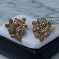 Flowers Large Stud Earrings Rosegold-3