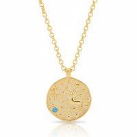 Zodiac Birthstone Talisman Necklace Sagittarius Gold-0