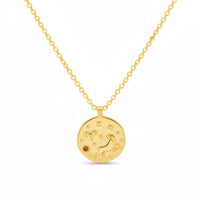 Zodiac Birthstone Talisman Necklace Aries Gold-0