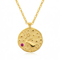Zodiac Birthstone Talisman Necklace Capricorn Gold-4