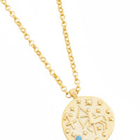 Zodiac Birthstone Talisman Necklace Sagittarius Gold-3