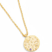 Zodiac Birthstone Talisman Necklace Scorpio Gold-3