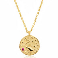 Zodiac Birthstone Talisman Necklace Capricorn Gold-0