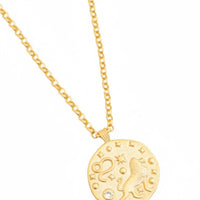 Zodiac Birthstone Talisman Necklace Leo Gold-3