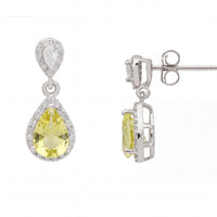 Phillippa Drop Earrings Yellow Topaz Silver-2