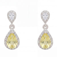 Phillippa Drop Earrings Yellow Topaz Silver-0