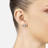 Busy Bee White Opal Stud Earrings Silver-1