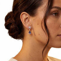Sunflower Tanzanite Drop Earrings Silver-1