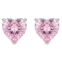 Amore Heart Morganite Stud Earrings Silver-0
