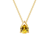 Adele Teardrop Necklace Gold Citrine-0