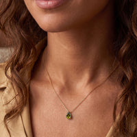 Adele Teardrop Necklace Gold Peridot-1