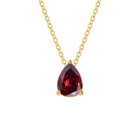 Adele Teardrop Necklace Gold Ruby-0