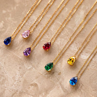 Adele Teardrop Necklace Gold Ruby-3
