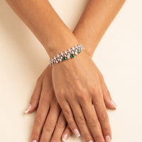Duchess Emerald Tennis Bracelet Silver-1